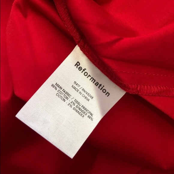 ❤️ BEST Reformation Rachelle Midi Dress Sz4 Cherry Red Party Wedding Cotton - Picture 7 of 10